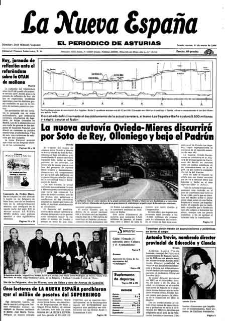 Portada Martes 11 de  de 1986