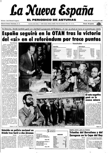 Portada Jueves 13 de  de 1986