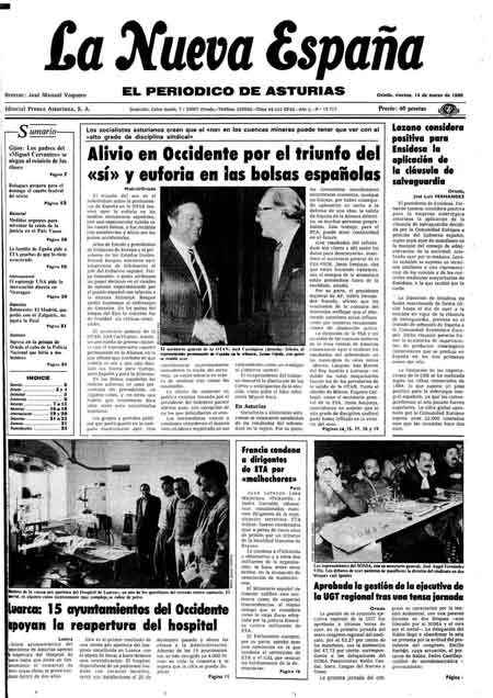 Portada Viernes 14 de  de 1986