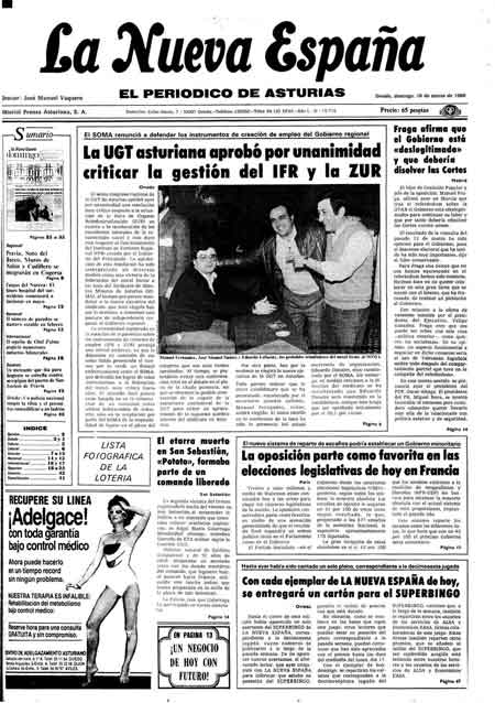 Portada Domingo 16 de  de 1986