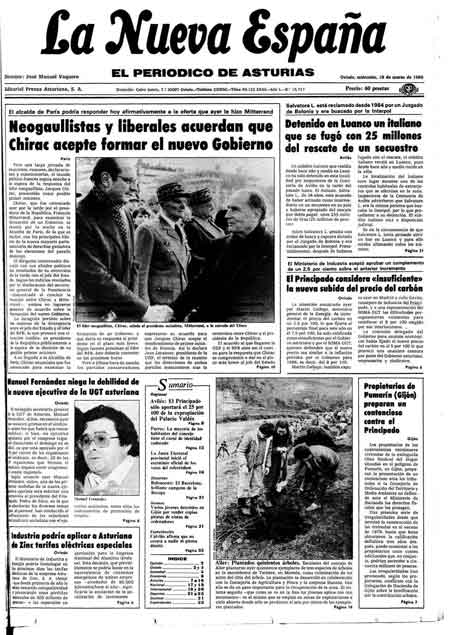 Portada Miércoles 19 de  de 1986