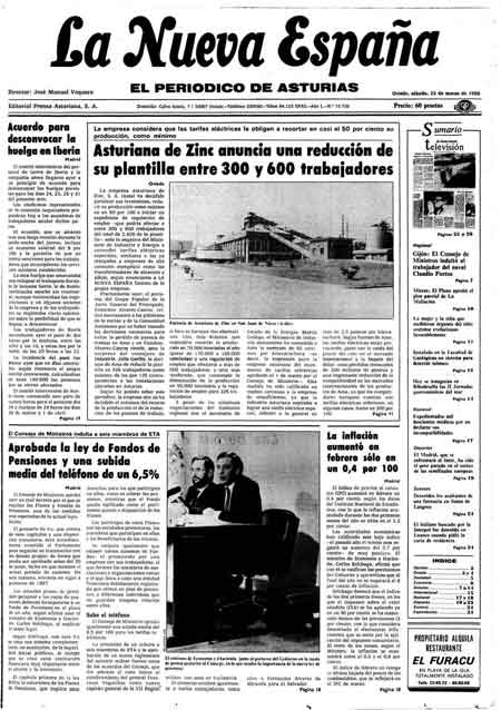 Portada Sábado 22 de  de 1986