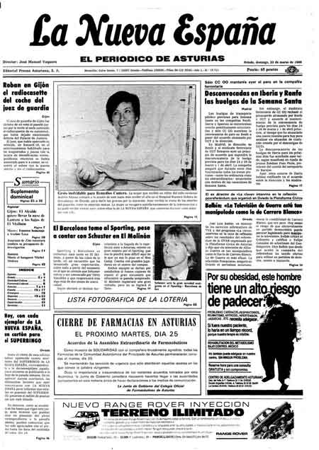 Portada Domingo 23 de  de 1986