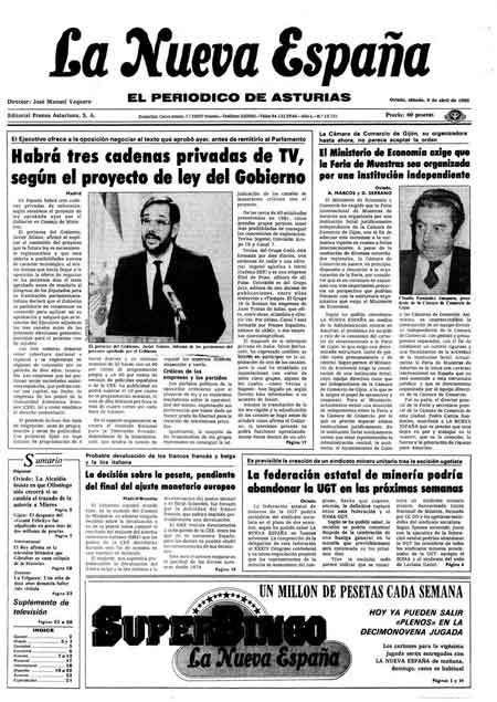 Portada Sábado 5 de  de 1986