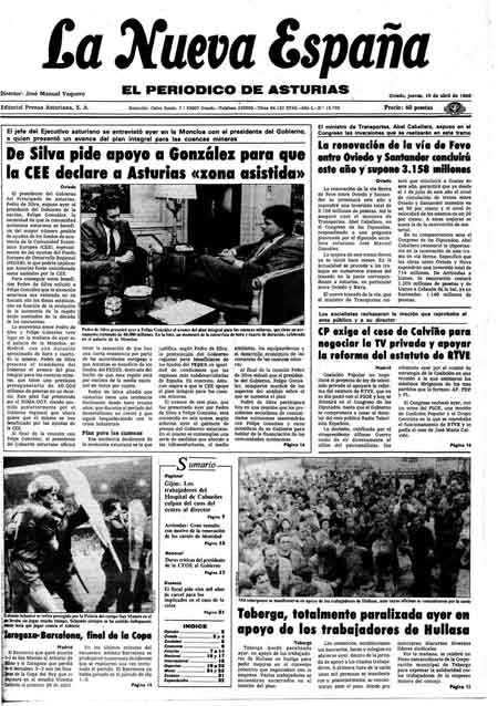 Portada Jueves 10 de  de 1986