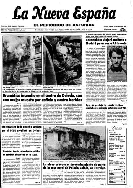 Portada Viernes 11 de  de 1986