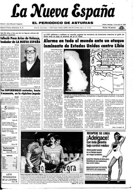Portada Domingo 13 de  de 1986