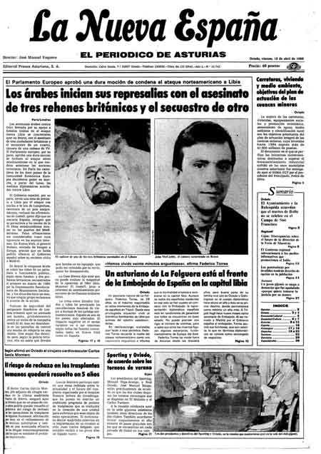 Portada Viernes 18 de  de 1986