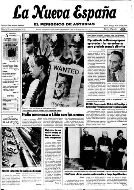 Portada Domingo 20 de  de 1986