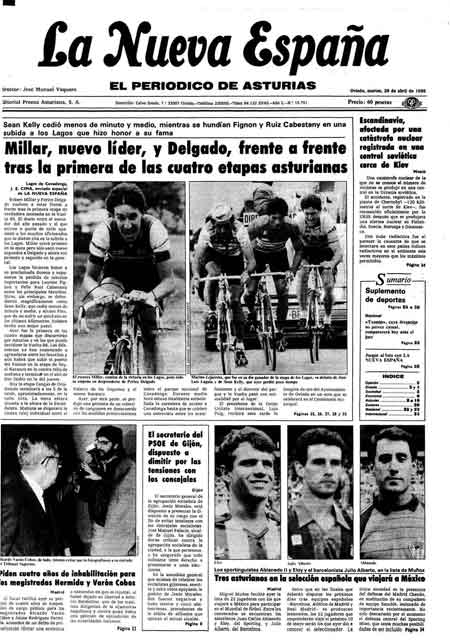 Portada Martes 29 de  de 1986