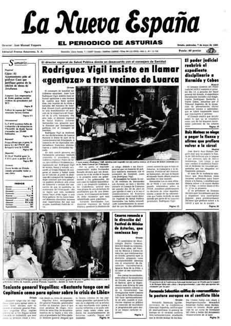 Portada Miércoles 7 de  de 1986