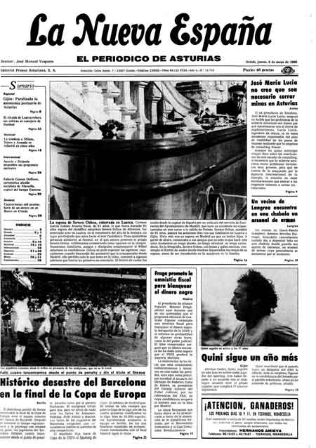 Portada Jueves 8 de  de 1986
