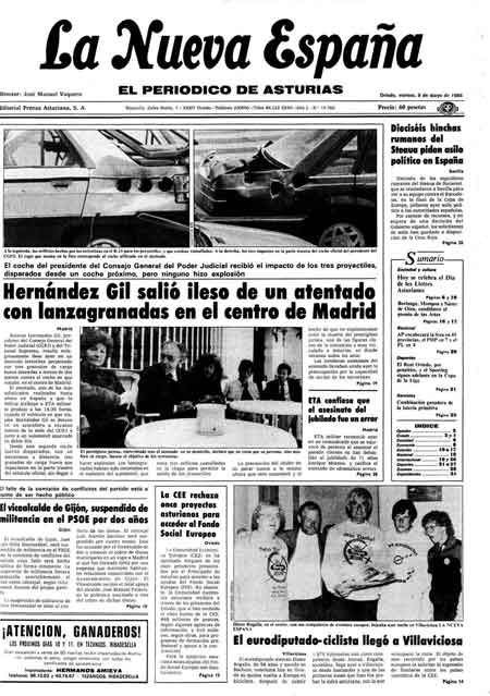 Portada Viernes 9 de  de 1986