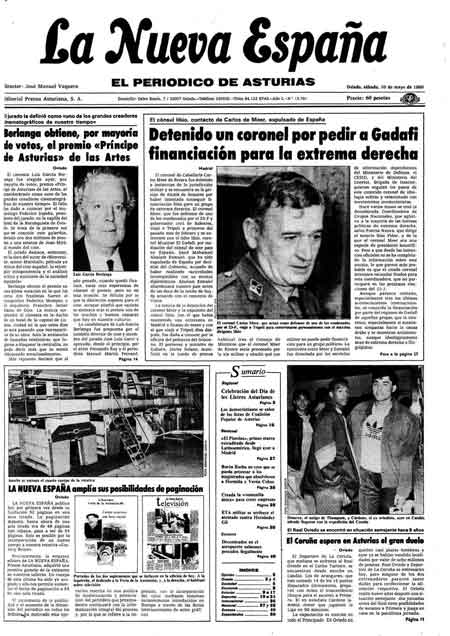 Portada Sábado 10 de  de 1986