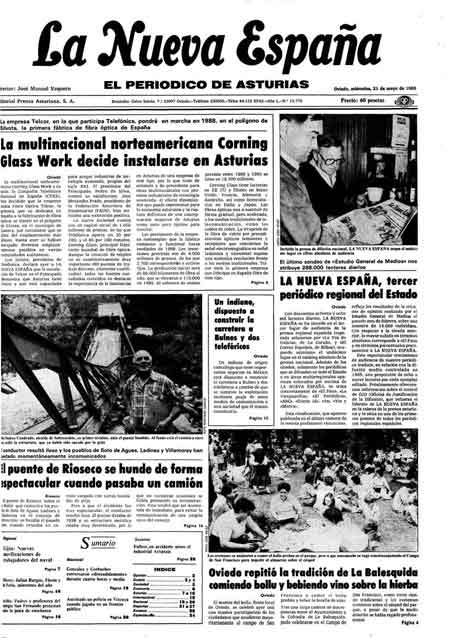 Portada Miércoles 21 de  de 1986