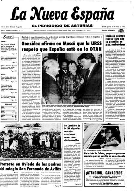 Portada Jueves 22 de  de 1986