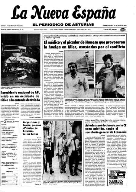 Portada Sábado 24 de  de 1986