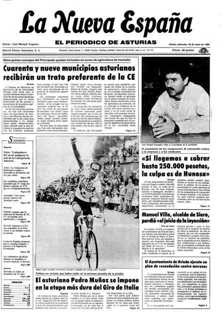 Portada Miércoles 28 de  de 1986