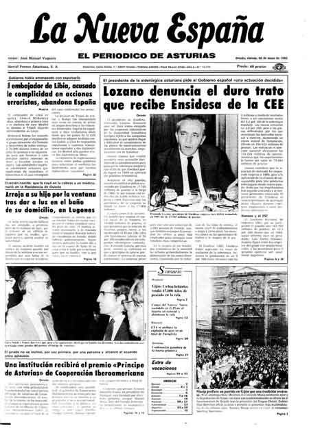 Portada Viernes 30 de  de 1986