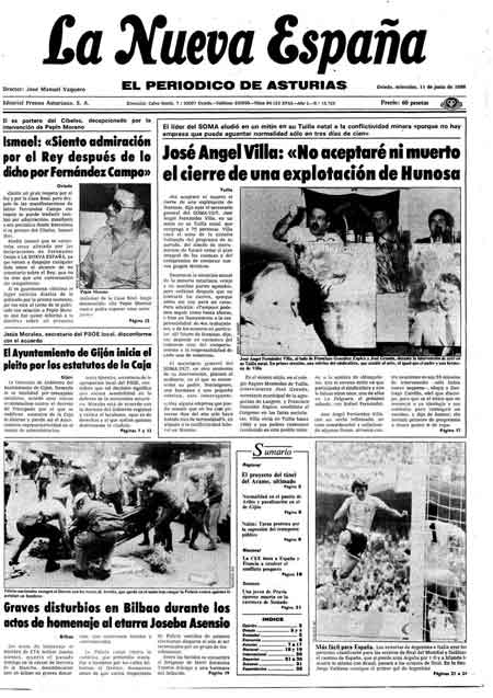 Portada Miércoles 11 de  de 1986