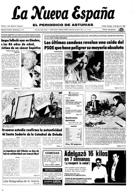 Portada Domingo 15 de  de 1986