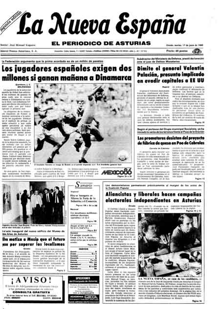 Portada Martes 17 de  de 1986
