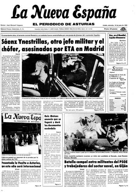 Portada Miércoles 18 de  de 1986