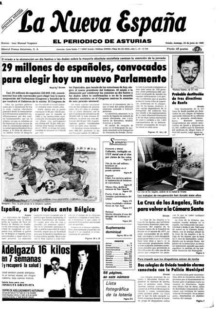 Portada Domingo 22 de  de 1986
