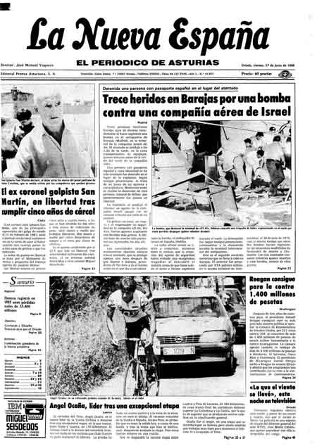 Portada Viernes 27 de  de 1986