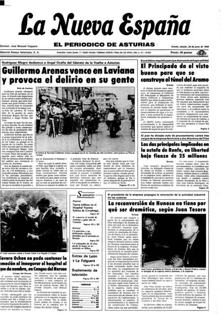 Portada Sábado 28 de  de 1986