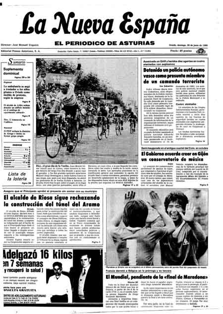 Portada Domingo 29 de  de 1986