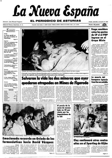 Portada Miércoles 2 de  de 1986