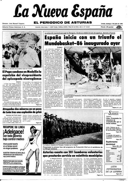 Portada Domingo 6 de  de 1986