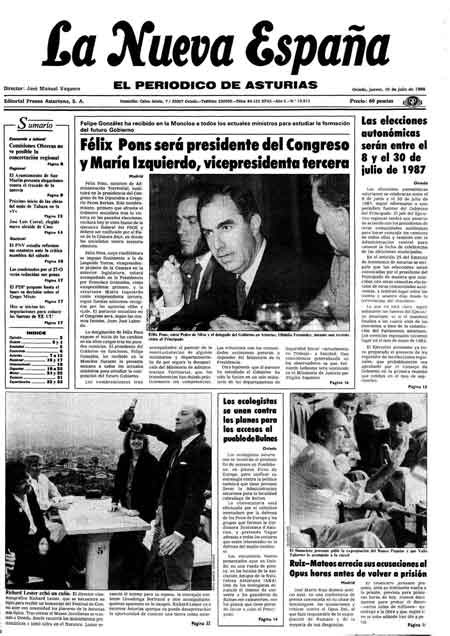 Portada Jueves 10 de  de 1986