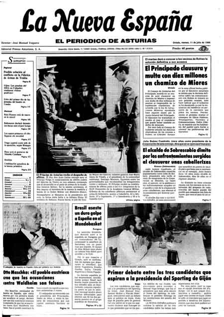 Portada Viernes 11 de  de 1986