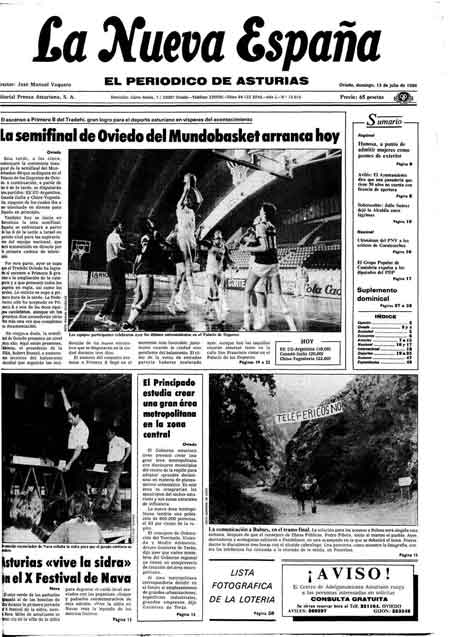 Portada Domingo 13 de  de 1986
