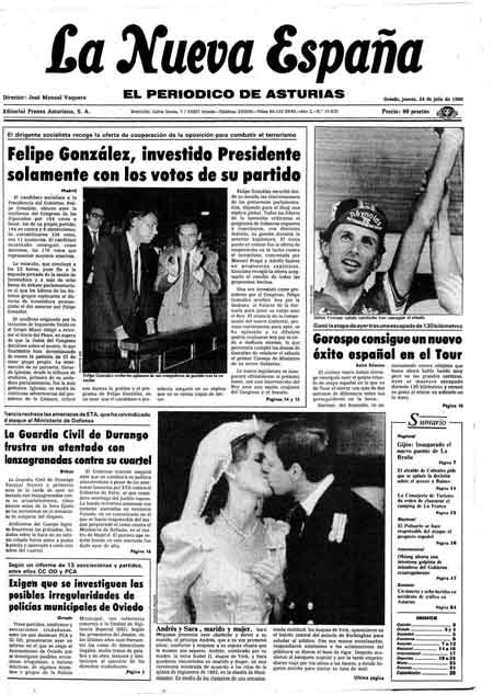 Portada Jueves 24 de  de 1986