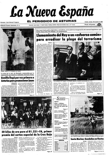 Portada Martes 29 de  de 1986