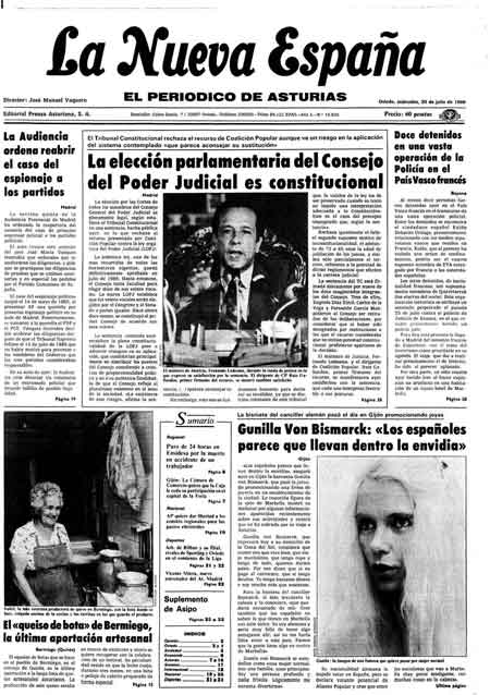 Portada Miércoles 30 de  de 1986