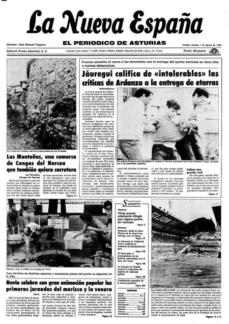 Portada Viernes 1 de  de 1986