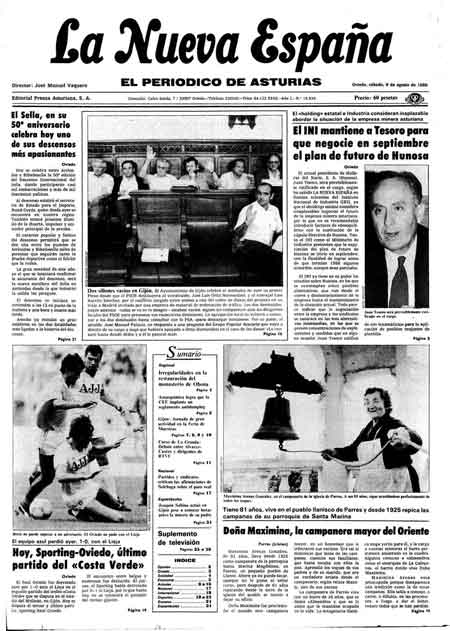 Portada Sábado 9 de  de 1986