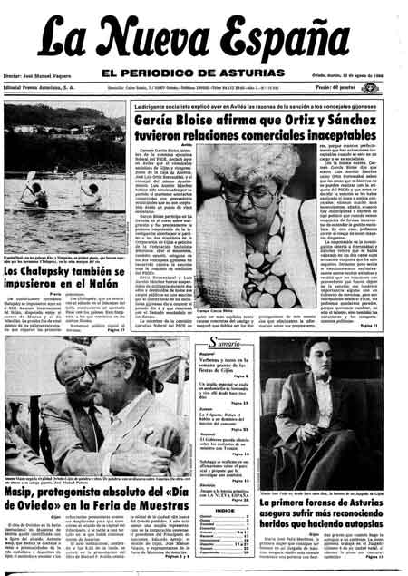 Portada Martes 12 de  de 1986