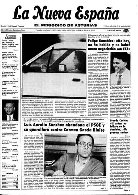 Portada Miércoles 13 de  de 1986