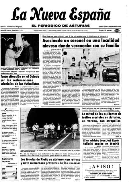 Portada Martes 19 de  de 1986