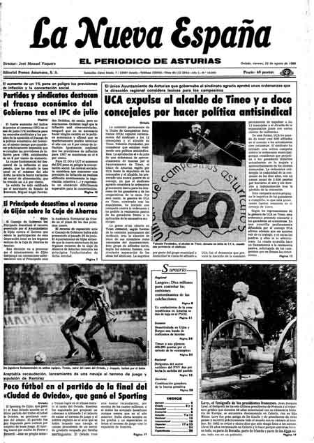 Portada Viernes 22 de  de 1986