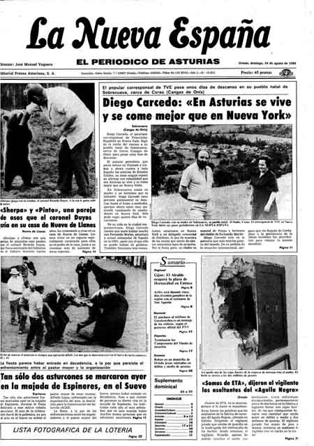 Portada Domingo 24 de  de 1986