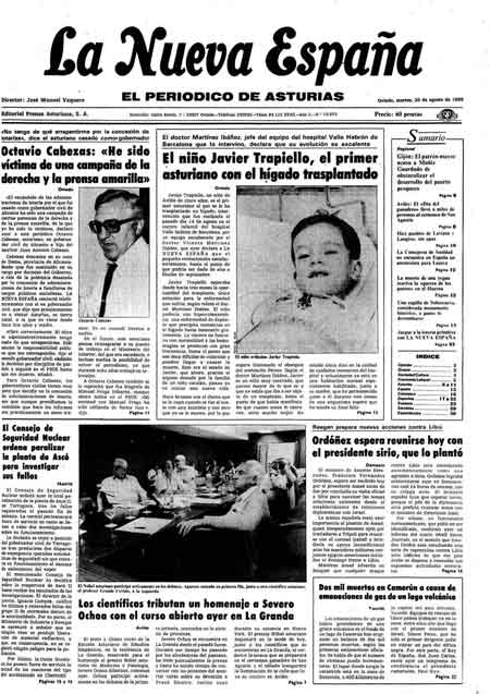 Portada Martes 26 de  de 1986