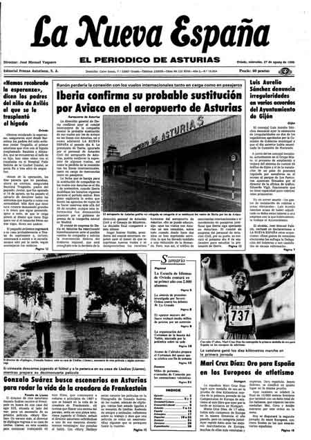 Portada Miércoles 27 de  de 1986