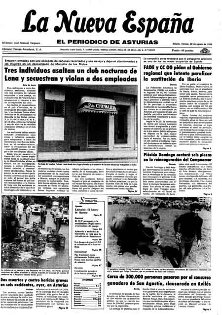 Portada Viernes 29 de  de 1986