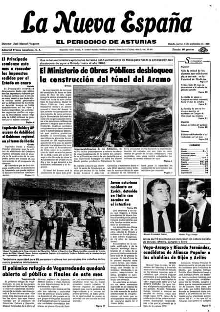 Portada Jueves 4 de  de 1986